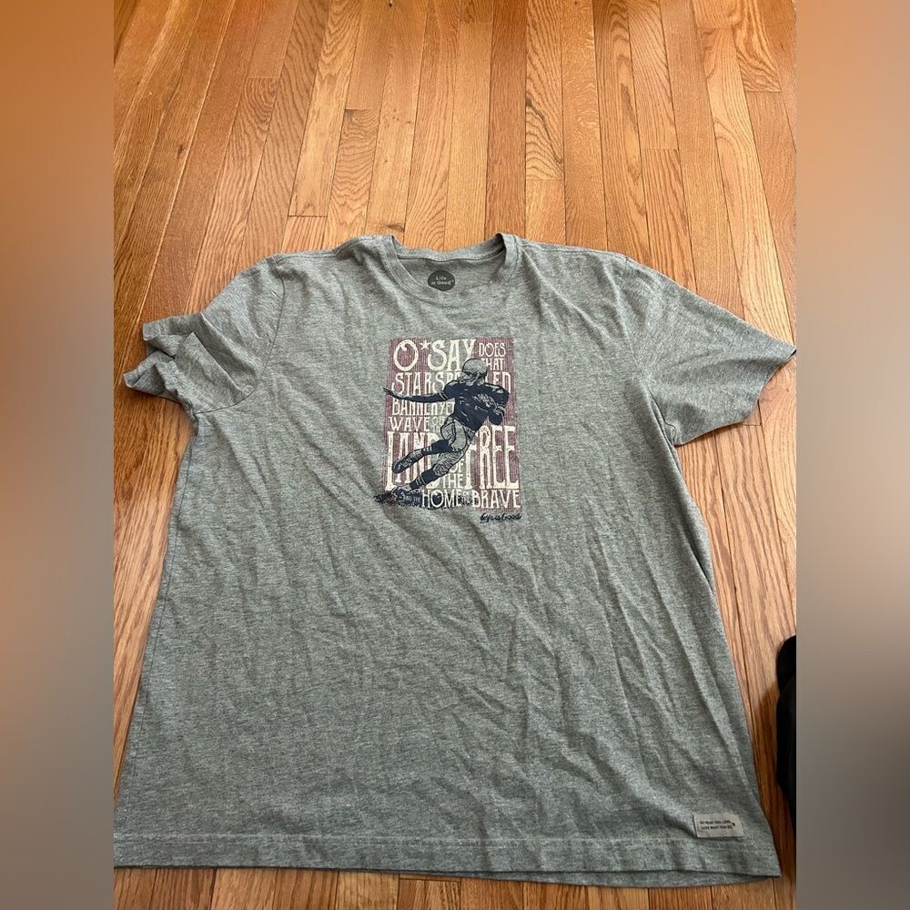 Life is Good Patriotic Football Tshirt